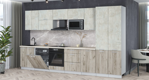 Кухонный гарнитур Интерлиния Мила Лайт 3.7-ПМ2