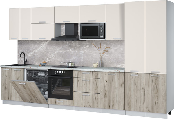 Кухонный гарнитур Интерлиния Мила Лайт 3.7-ПМ2 - фото