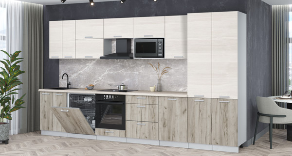 Кухонный гарнитур Интерлиния Мила Лайт 3.7-ПМ2