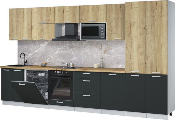 Кухонный гарнитур Интерлиния Мила Лайт 3.7-ПМ2 - фото