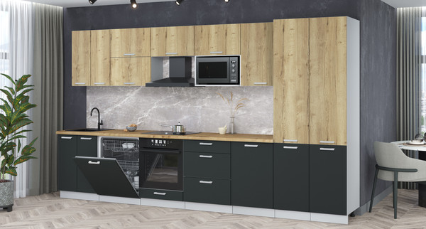 Кухонный гарнитур Интерлиния Мила Лайт 3.7-ПМ2