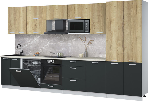 Кухонный гарнитур Интерлиния Мила Лайт 3.7-ПМ2 - фото