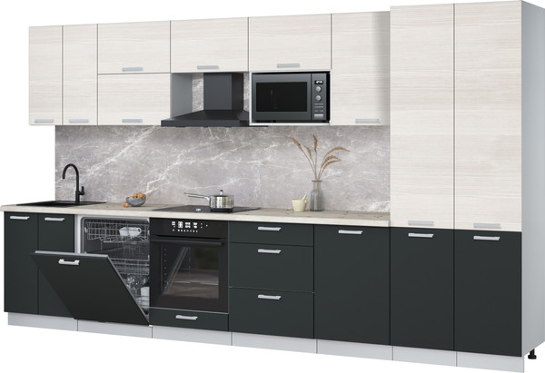 Кухонный гарнитур Интерлиния Мила Лайт 3.7-ПМ2 - фото