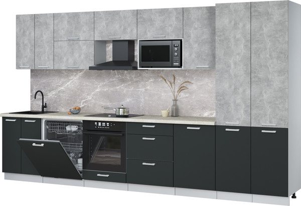 Кухонный гарнитур Интерлиния Мила Лайт 3.7-ПМ2 - фото