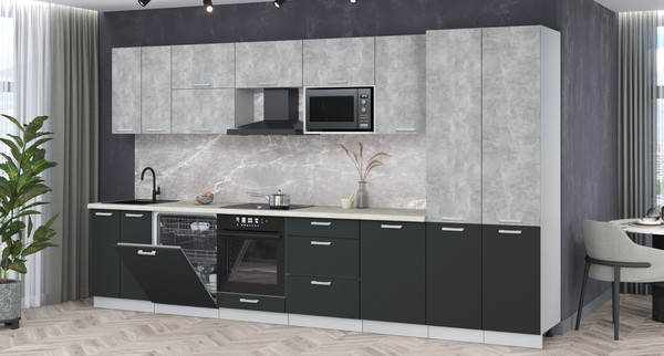 Кухонный гарнитур Интерлиния Мила Лайт 3.7-ПМ2