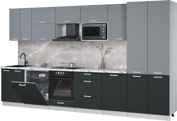 Кухонный гарнитур Интерлиния Мила Лайт 3.7-ПМ2 - фото