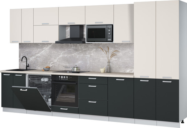 Кухонный гарнитур Интерлиния Мила Лайт 3.7-ПМ2 - фото