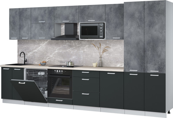 Кухонный гарнитур Интерлиния Мила Лайт 3.7-ПМ2 - фото