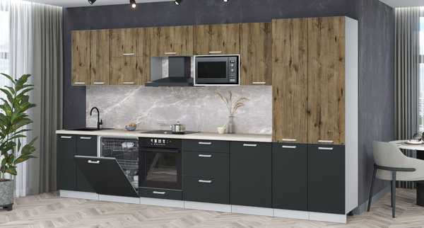 Кухонный гарнитур Интерлиния Мила Лайт 3.7-ПМ2