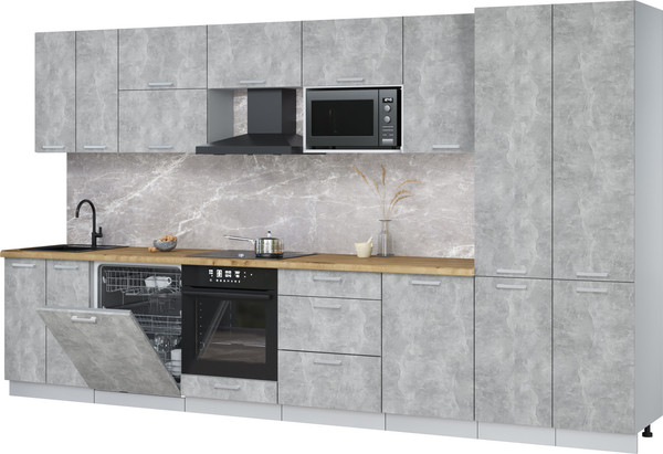 Кухонный гарнитур Интерлиния Мила Лайт 3.7-ПМ2 - фото