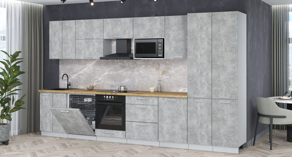 Кухонный гарнитур Интерлиния Мила Лайт 3.7-ПМ2