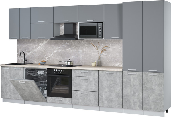 Кухонный гарнитур Интерлиния Мила Лайт 3.7-ПМ2 - фото