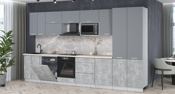 Кухонный гарнитур Интерлиния Мила Лайт 3.7-ПМ2