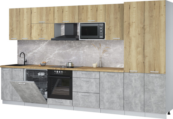 Кухонный гарнитур Интерлиния Мила Лайт 3.7-ПМ2 - фото