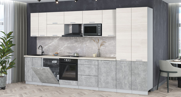 Кухонный гарнитур Интерлиния Мила Лайт 3.7-ПМ2