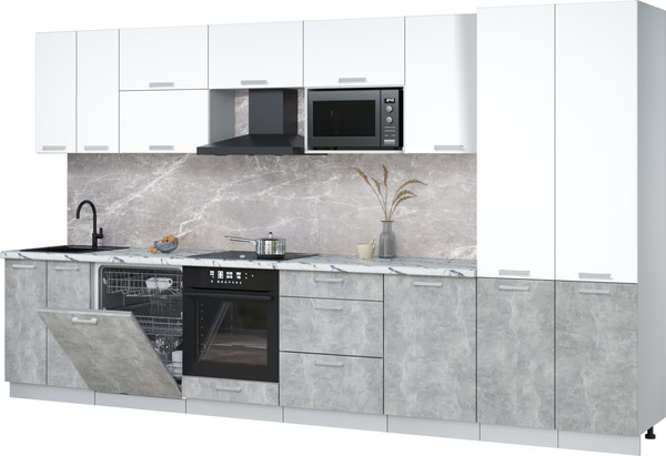 Кухонный гарнитур Интерлиния Мила Лайт 3.7-ПМ2 - фото