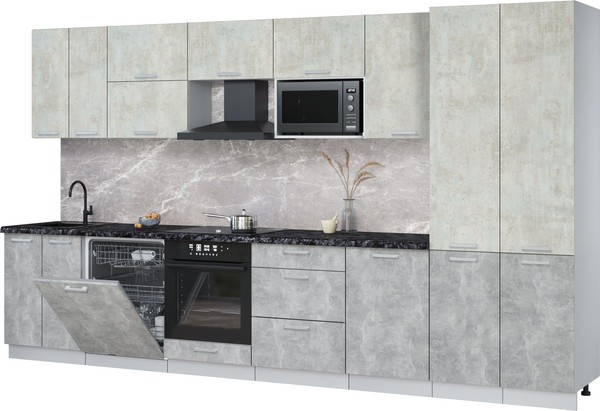 Кухонный гарнитур Интерлиния Мила Лайт 3.7-ПМ2 - фото