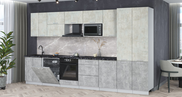 Кухонный гарнитур Интерлиния Мила Лайт 3.7-ПМ2