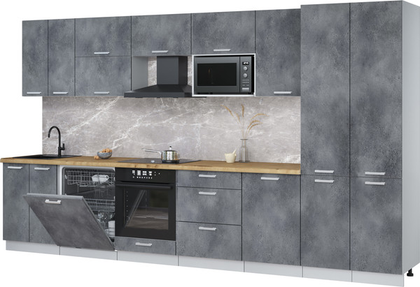 Кухонный гарнитур Интерлиния Мила Лайт 3.7-ПМ2 - фото