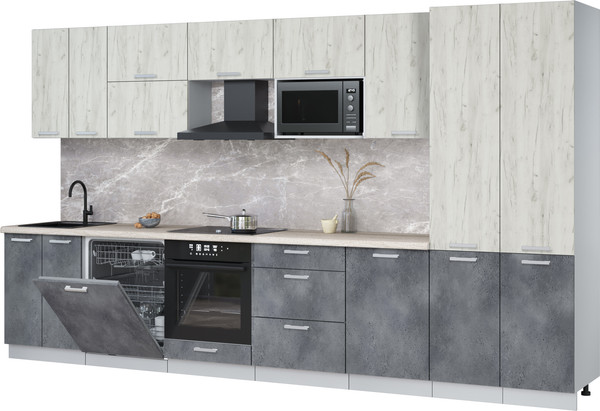 Кухонный гарнитур Интерлиния Мила Лайт 3.7-ПМ2 - фото