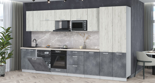 Кухонный гарнитур Интерлиния Мила Лайт 3.7-ПМ2