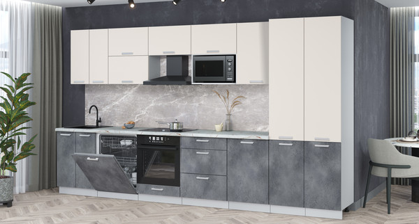 Кухонный гарнитур Интерлиния Мила Лайт 3.7-ПМ2