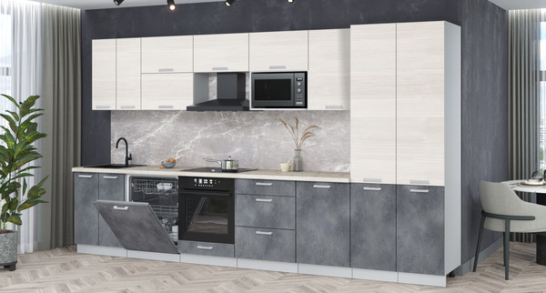 Кухонный гарнитур Интерлиния Мила Лайт 3.7-ПМ2