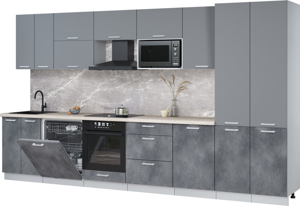 Кухонный гарнитур Интерлиния Мила Лайт 3.7-ПМ2 - фото