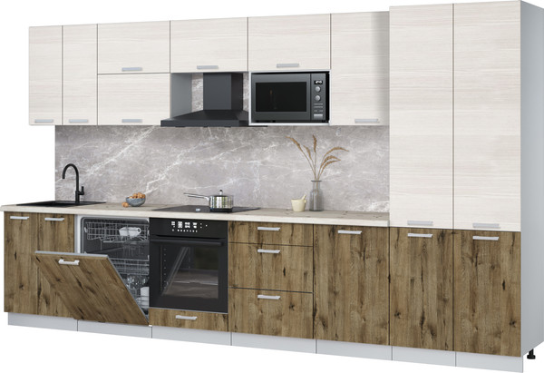 Кухонный гарнитур Интерлиния Мила Лайт 3.7-ПМ2 - фото