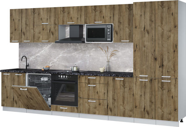 Кухонный гарнитур Интерлиния Мила Лайт 3.7-ПМ2 - фото