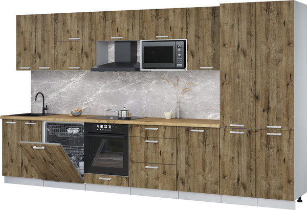 Кухонный гарнитур Интерлиния Мила Лайт 3.7-ПМ2 - фото