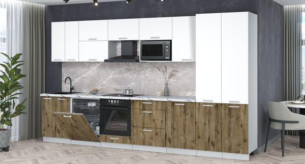 Кухонный гарнитур Интерлиния Мила Лайт 3.7-ПМ2