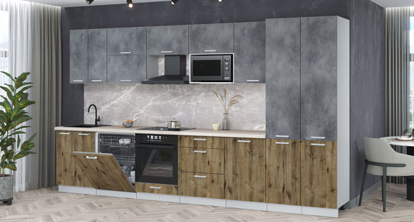 Кухонный гарнитур Интерлиния Мила Лайт 3.7-ПМ2