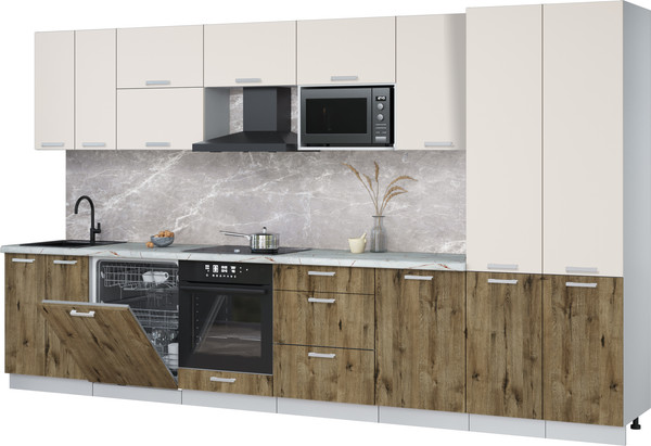 Кухонный гарнитур Интерлиния Мила Лайт 3.7-ПМ2 - фото