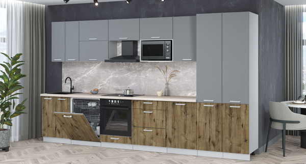 Кухонный гарнитур Интерлиния Мила Лайт 3.7-ПМ2