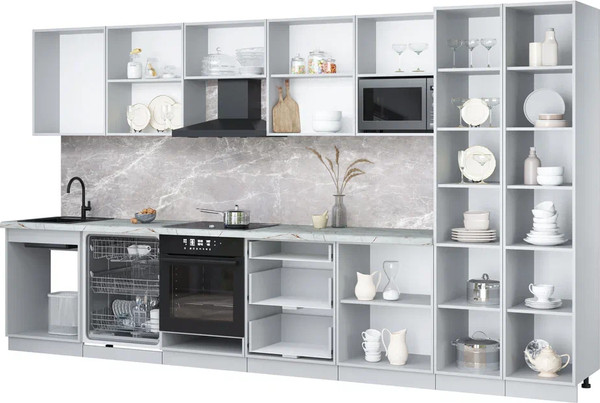 Кухонный гарнитур Интерлиния Мила Лайт 3.8-ПМ2