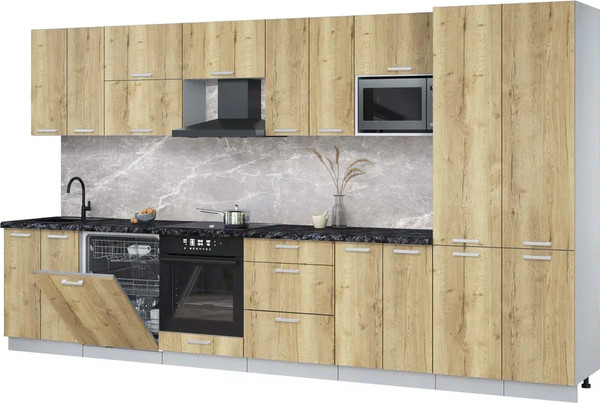 Кухонный гарнитур Интерлиния Мила Лайт 3.8-ПМ2 - фото