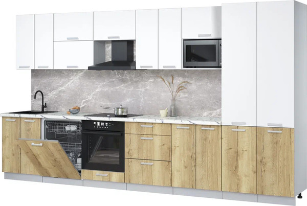 Кухонный гарнитур Интерлиния Мила Лайт 3.8-ПМ2 - фото