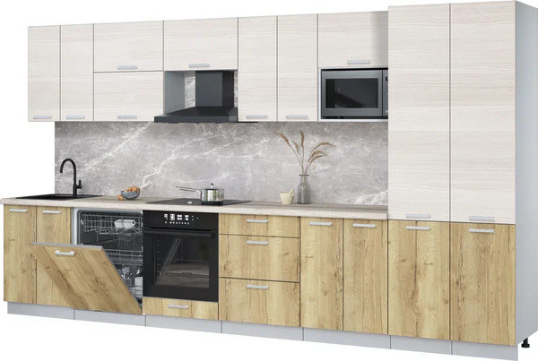 Кухонный гарнитур Интерлиния Мила Лайт 3.8-ПМ2 - фото