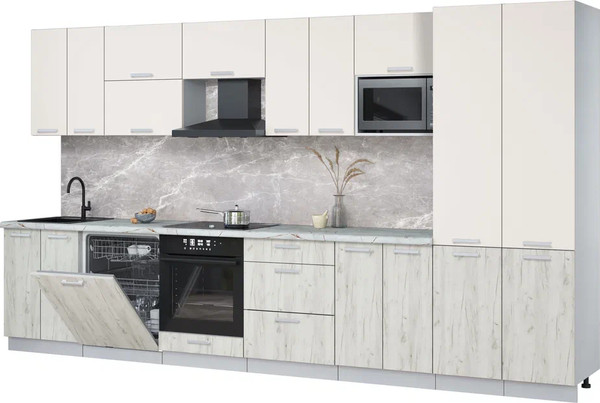 Кухонный гарнитур Интерлиния Мила Лайт 3.8-ПМ2 - фото