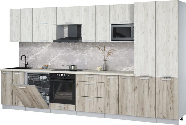 Кухонный гарнитур Интерлиния Мила Лайт 3.8-ПМ2 - фото