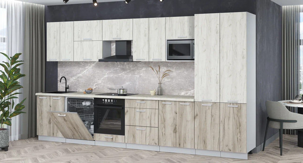 Кухонный гарнитур Интерлиния Мила Лайт 3.8-ПМ2