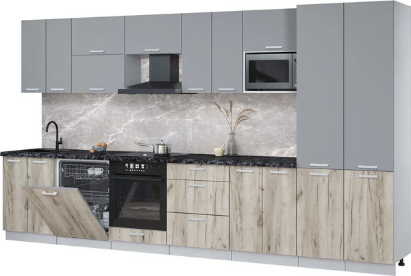 Кухонный гарнитур Интерлиния Мила Лайт 3.8-ПМ2 - фото