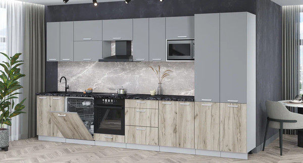 Кухонный гарнитур Интерлиния Мила Лайт 3.8-ПМ2