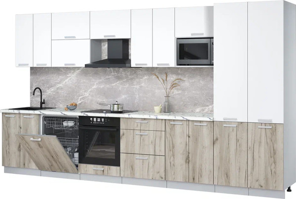 Кухонный гарнитур Интерлиния Мила Лайт 3.8-ПМ2 - фото