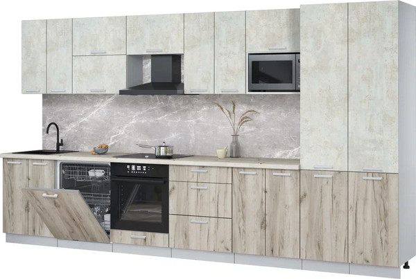 Кухонный гарнитур Интерлиния Мила Лайт 3.8-ПМ2 - фото