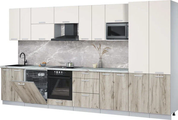 Кухонный гарнитур Интерлиния Мила Лайт 3.8-ПМ2 - фото