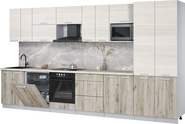 Кухонный гарнитур Интерлиния Мила Лайт 3.8-ПМ2 - фото