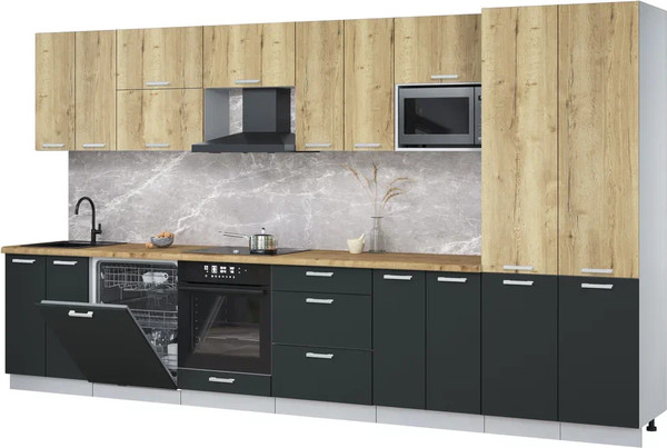 Кухонный гарнитур Интерлиния Мила Лайт 3.8-ПМ2 - фото