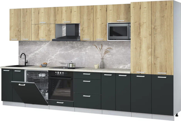 Кухонный гарнитур Интерлиния Мила Лайт 3.8-ПМ2 - фото